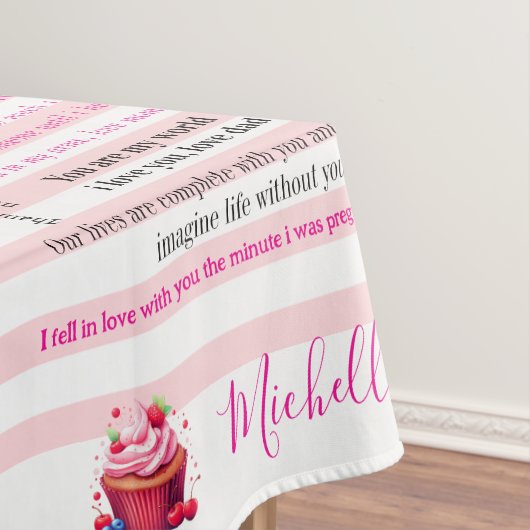 Nappe Rose & Blanche Rayure Joyeux Anniversaire (In Situ)