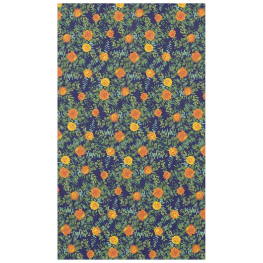 Nappe Rose bleu et orange Floral Mariage moderne (Devant)