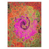 Nappe Rose Chaud Groovy Abstrait Rétro Tourbillon Liquid (Devant)