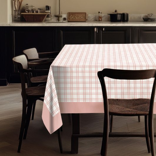 Nappe Rose chic Gold Check tissu pour tables élégantes