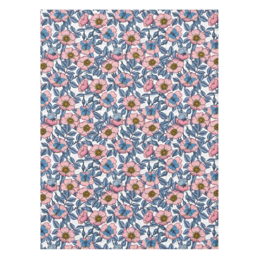 Nappe Rose de chien et papillons (Devant)
