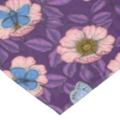 Nappe Rose de chien et papillons en rose et violet (Angle)