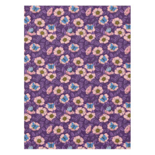 Nappe Rose de chien et papillons en rose et violet