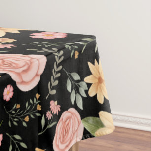 Nappe Rose de Fleur sauvage Vintage Black Elegant