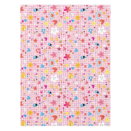 Nappe rose de motif de bande dessinée d'amusement (Devant)