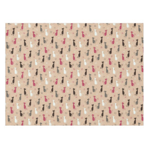 Nappe rose de motif de chats