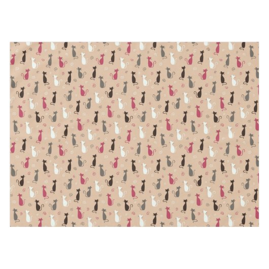 Nappe rose de motif de chats (Devant (Horizontal))