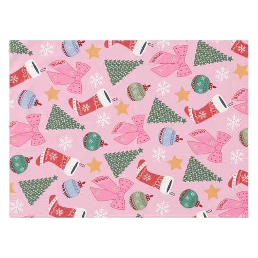 Nappe Rose de Noël mignon (Devant (Horizontal))