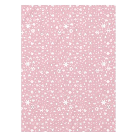Nappe Rose en pastel de Noël de motif élégant de flocon (Devant)