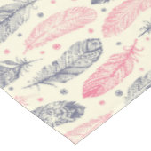 Nappe Rose et motif ethnique pourpre de plume (Angle)