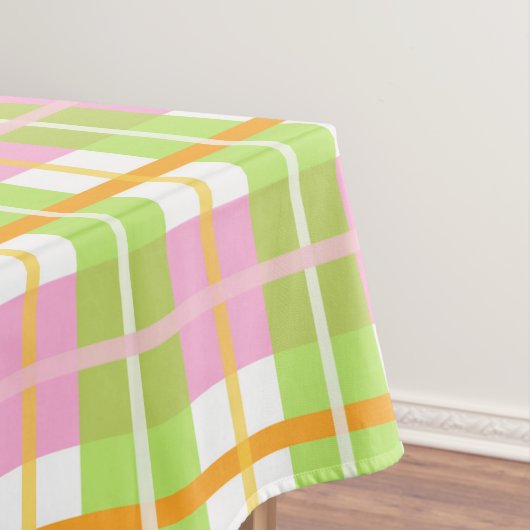 Nappe rose et verte 52" de coton de plaid x70 " (In Situ)