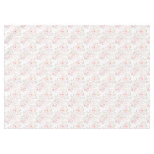 Nappe Rose floral clair Pastel Élégant (Devant (Horizontal))