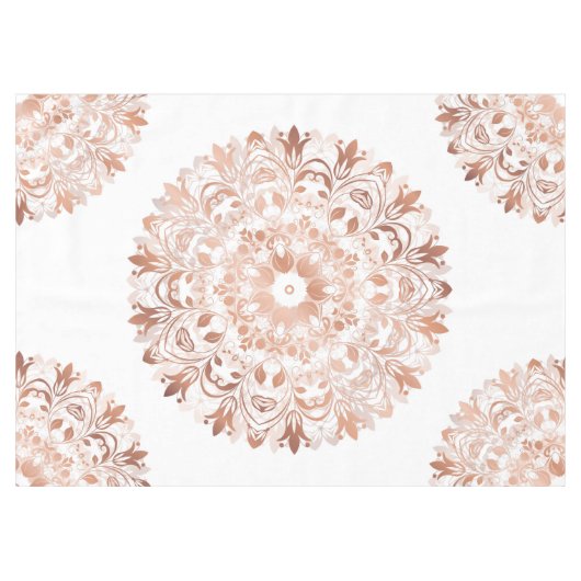 Nappe Rose Gold Floral Mandala (Devant (Horizontal))