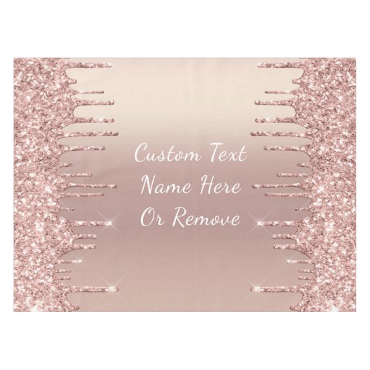 Nappe Rose Gold Parties scintillant Nom de texte personn (Devant (Horizontal))