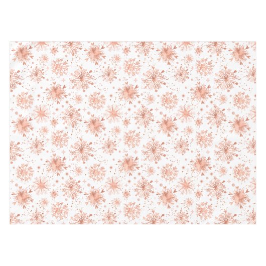 Nappe Rose Gold Snowflakes en blanc (Devant (Horizontal))