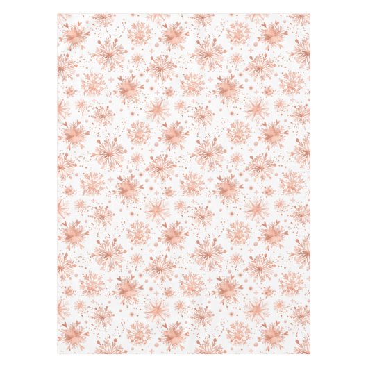 Nappe Rose Gold Snowflakes en blanc (Devant)