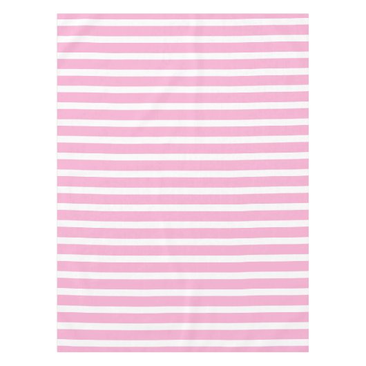 Nappe Rose lavande blanc rayé horizontal simple (Devant)