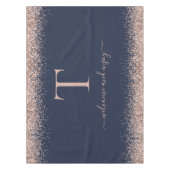 Nappe Rose Parties scintillant d'or Monogramme Marine in (Devant)
