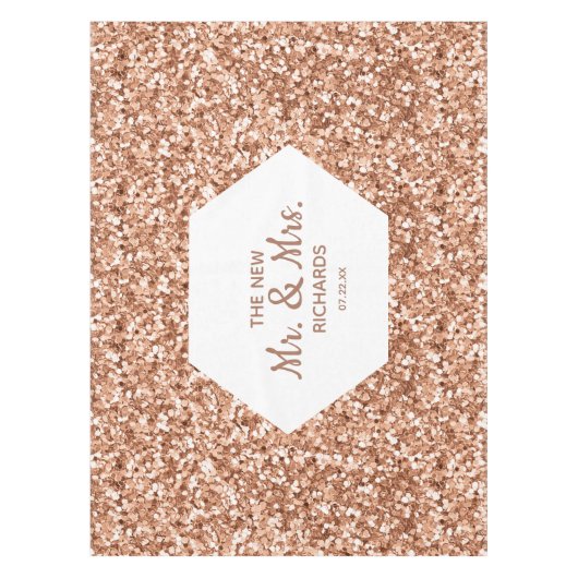 Nappe Rose Parties scintillant or Confetti Glam Mariage (Devant)