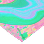 Nappe Rose Rétro et Art Liquide Bleu Clair sur Hydrangea (Angle)