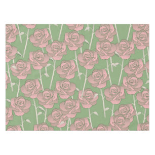 Nappe Rose rose verte Retro Y2K les années 70 Motif de f