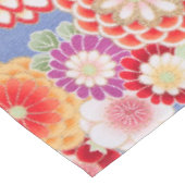 Nappe ROSE ROUGE BLANC FLEURS pivoines, Floral japonais  (Angle)