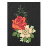 Nappe Rose rouge et marguerites Arrière - plan noir (Devant)