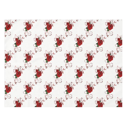 Nappe Rose rouge florale (Devant (Horizontal))