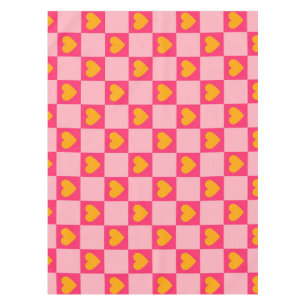 Nappe Rose rouge jaune coeur amour À damiers Y2K Motif