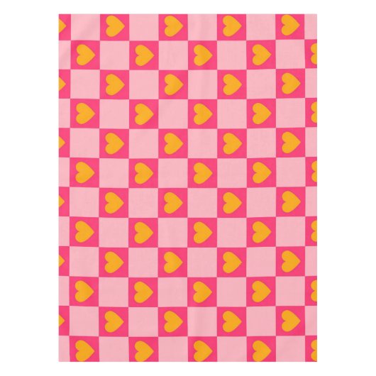 Nappe Rose rouge jaune coeur amour À damiers Y2K Motif (Devant)