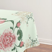 Nappe Rose sur Vert Vintage Floral (In Situ)