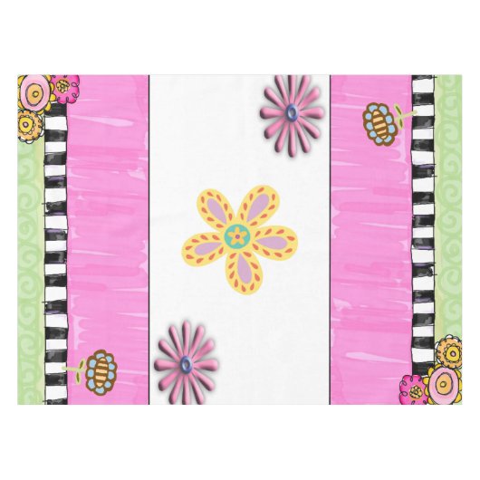 Nappe Rose Vert Floral (Devant (Horizontal))