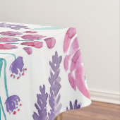 Nappe Rose violet Turquoise Aquarelle Fleurs Motif (In Situ)
