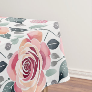 Nappe Roses Abstraites Dans Des Couleurs Pastel