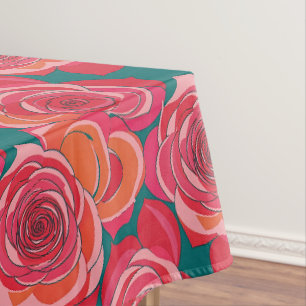Nappe Roses Abstraits Dans Des Teintes De Rose Rouge Et
