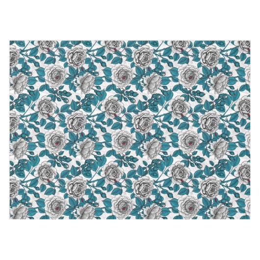 Nappe Roses blanches et coccinelles (Devant (Horizontal))