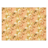 Nappe Roses blanches romantiques sur orange (Devant (Horizontal))