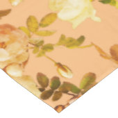 Nappe Roses blanches romantiques sur orange (Angle)