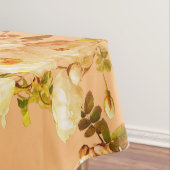 Nappe Roses blanches romantiques sur orange (In Situ)