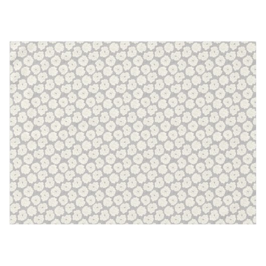 Nappe Roses blanches sur gris clair - motif sans soudure (Devant (Horizontal))