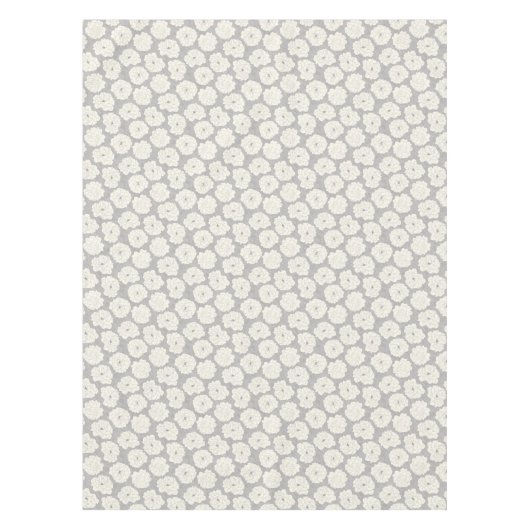 Nappe Roses blanches sur gris clair - motif sans soudure (Devant)