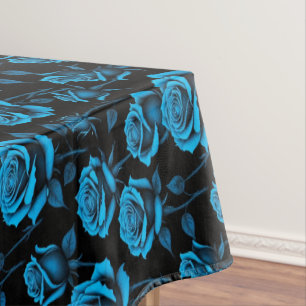Nappe Roses Bleues Néon Surréalistes