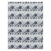 Nappe Roses Bleus Foncés Avec Des Feuilles Argentées (Devant)