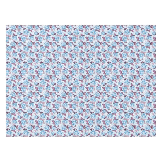 Nappe Roses bleus. Modèle floral (Devant (Horizontal))