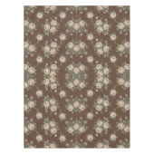 Nappe Roses Crème Vintage sur Motif Brun Mocha (Devant)