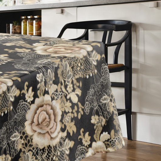 Nappe Roses de dentelle victorienne élégant noir