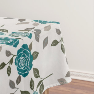 Nappe Roses dessinées dans des bleus et des verts atténu