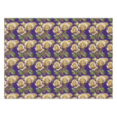 Nappe Roses Dorées Avec Des Feuilles Vertes Luxuriantes (Devant (Horizontal))
