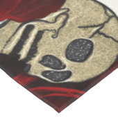 Nappe Roses et crânes rouges Noir Floral Blanc gothique (Angle)