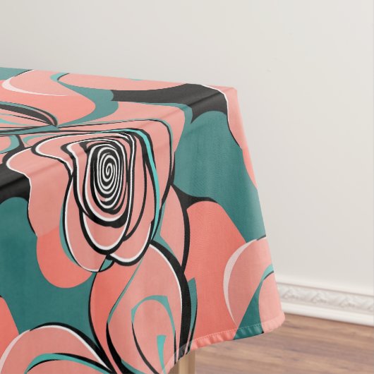 Nappe Roses Géométriques Dans Des Teintes De Noir Et De  (In Situ)
